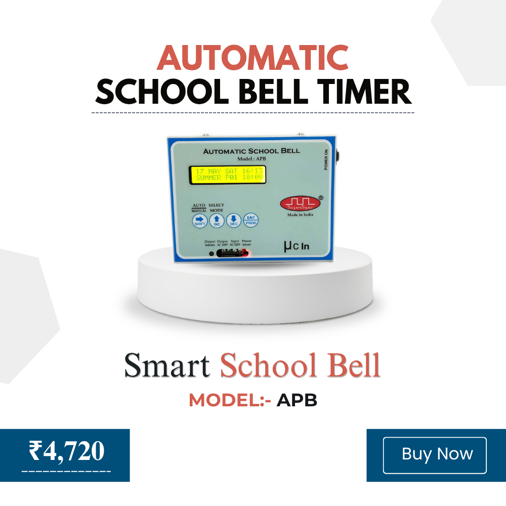 The automatic school bell timer supports timer bell for school, school period bell, and automatic ring bell features.