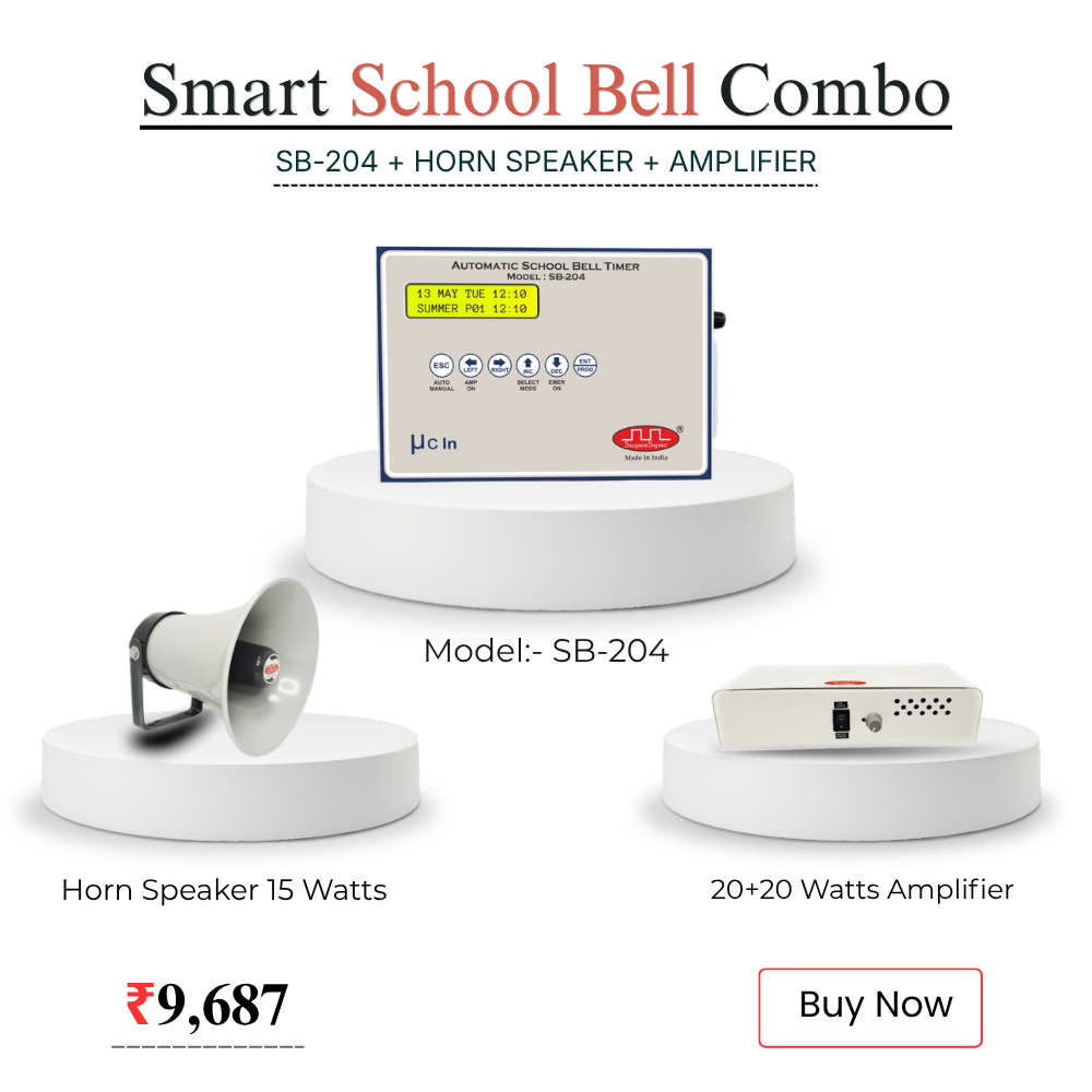 Our automatic bell system for school is a smart solution for managing school timing bell and class period bell schedules efficiently.