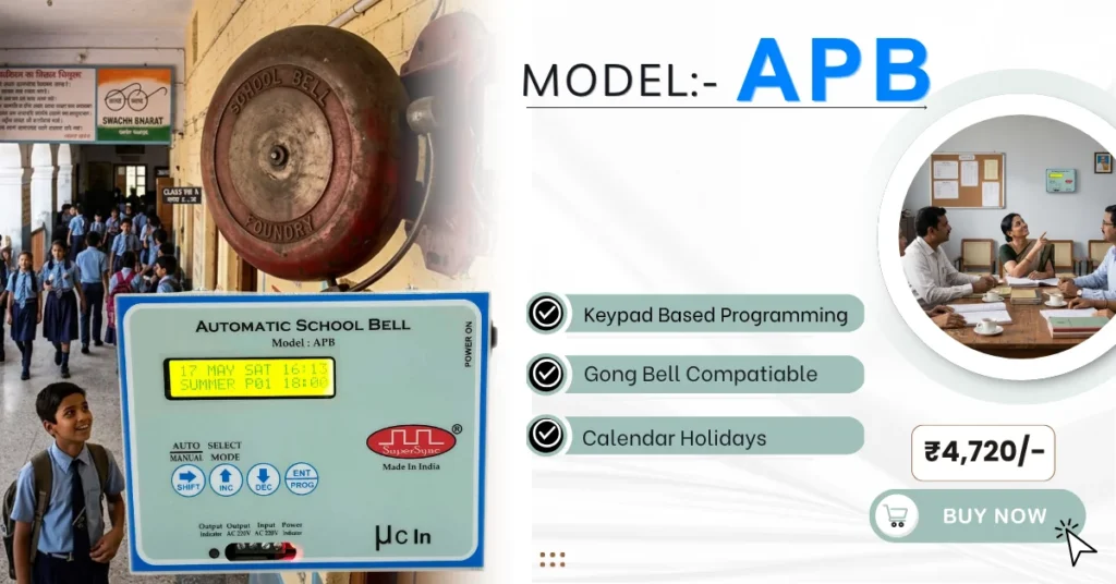 Buy the best automatic bell controller and auto bell system for school with digital timing control.